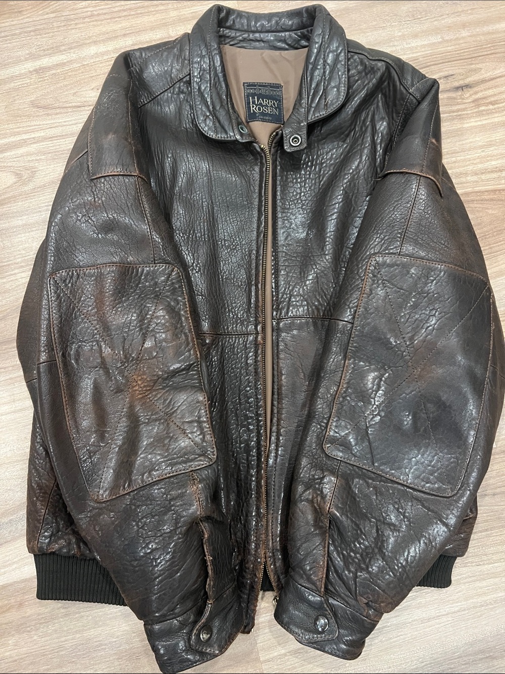 Men's Brown Leather Bomber Jacket HARRY ROSEN